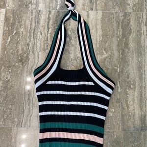 SCRIPTED HALTER CROP TOP SIZE S/P